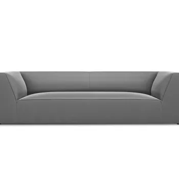 Canapea 3 locuri, Ruby, Micadoni Home, BL, 232x93x69 cm, catifea, gri imagine