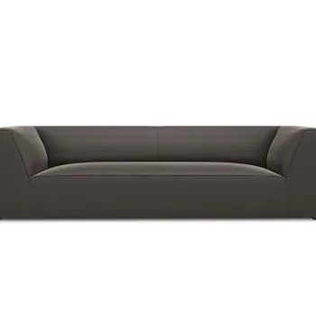 Canapea 3 locuri, Ruby, Micadoni Home, BL, 232x93x69 cm, catifea, gri inchis imagine