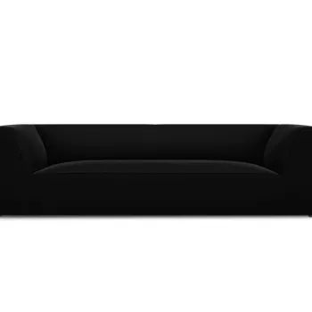 Canapea 3 locuri, Ruby, Micadoni Home, BL, 232x93x69 cm, catifea, negru imagine
