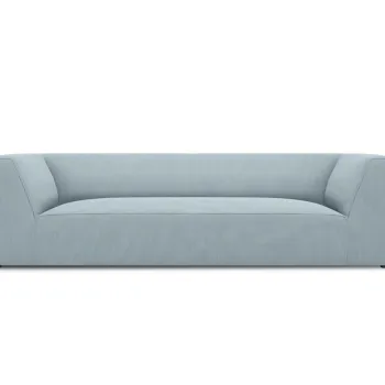 Canapea 3 locuri, Ruby, Micadoni Home, BL, 232x93x69 cm, velur, albastru deschis imagine