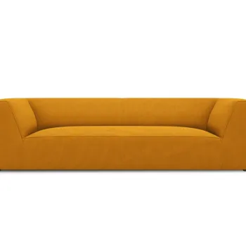 Canapea 3 locuri, Ruby, Micadoni Home, BL, 232x93x69 cm, velur, galben imagine