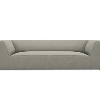 Canapea 3 locuri, Ruby, Micadoni Home, BL, 232x93x69 cm, velur, gri deschis imagine