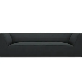 Canapea 3 locuri, Ruby, Micadoni Home, BL, 232x93x69 cm, velur, negru imagine