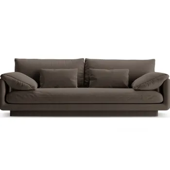 Canapea 3 locuri, Torino-184, Micadoni Home, 220x103x83 cm, catifea, gri ebony imagine