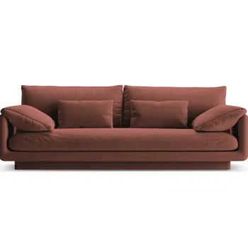 Canapea 3 locuri, Torino-184, Micadoni Home, 220x103x83 cm, catifea, maro cuoio imagine