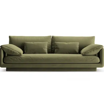 Canapea 3 locuri, Torino-184, Micadoni Home, 220x103x83 cm, catifea, verde deschis imagine