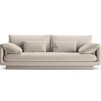 Canapea 3 locuri, Torino-211, Micadoni Home, 220x103x83 cm, tesatura structurata chenille, bej deschis imagine