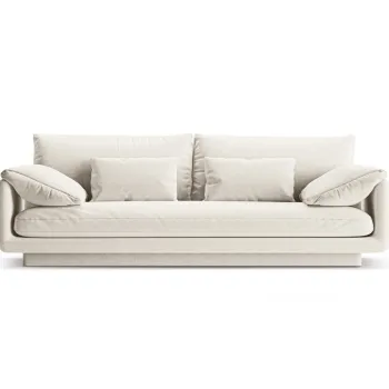 Canapea 3 locuri, Torino-211, Micadoni Home, 220x103x83 cm, tesatura structurata chenille, ivoriu imagine