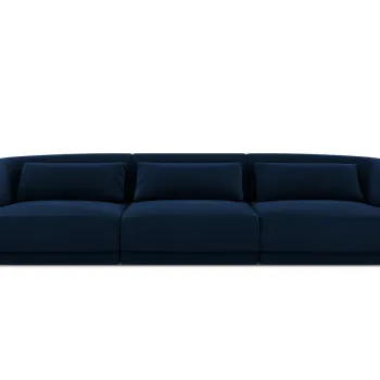 Canapea 3 locuri, Tulum, Cosmopolitan Design, 255x90x70 cm, catifea, albastru regal imagine