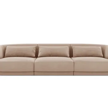 Canapea 3 locuri, Tulum, Cosmopolitan Design, 255x90x70 cm, catifea, bej imagine