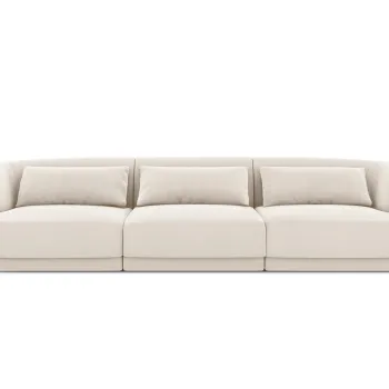Canapea 3 locuri, Tulum, Cosmopolitan Design, 255x90x70 cm, catifea, bej deschis imagine