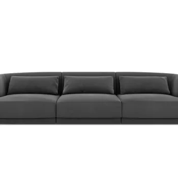 Canapea 3 locuri, Tulum, Cosmopolitan Design, 255x90x70 cm, catifea, gri imagine