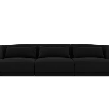 Canapea 3 locuri, Tulum, Cosmopolitan Design, 255x90x70 cm, catifea, negru imagine