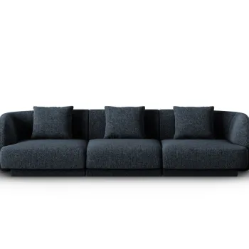 Canapea 3 locuri, Tulum, Cosmopolitan Design, 255x90x70 cm, tesatura chenille, albastru regal imagine