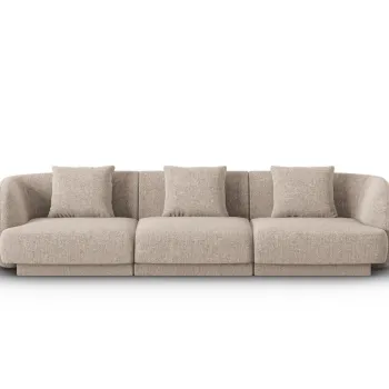 Canapea 3 locuri, Tulum, Cosmopolitan Design, 255x90x70 cm, tesatura chenille, bej imagine