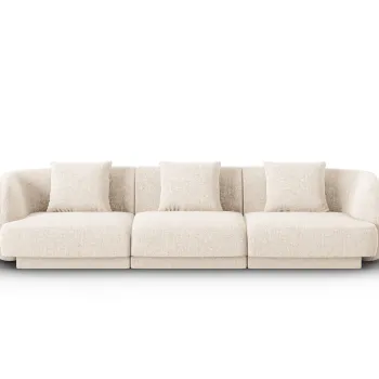 Canapea 3 locuri, Tulum, Cosmopolitan Design, 255x90x70 cm, tesatura chenille, bej deschis imagine