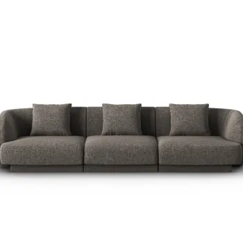 Canapea 3 locuri, Tulum, Cosmopolitan Design, 255x90x70 cm, tesatura chenille, gri imagine