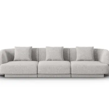 Canapea 3 locuri, Tulum, Cosmopolitan Design, 255x90x70 cm, tesatura chenille, gri deschis imagine