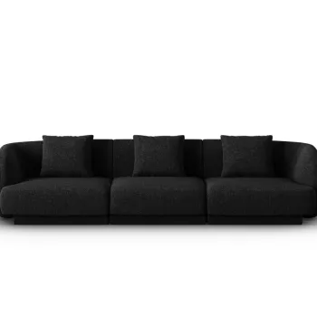 Canapea 3 locuri, Tulum, Cosmopolitan Design, 255x90x70 cm, tesatura chenille, negru imagine