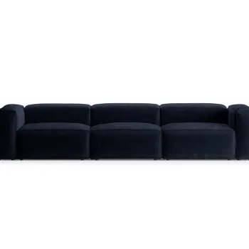 Canapea 4 locuri, Bergamo, Cosmopolitan Design, 364x108x70 cm, catifea chenille raiata, albastru navy imagine