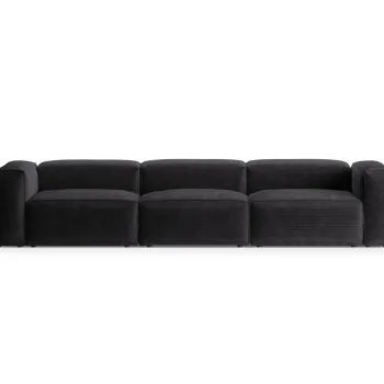 Canapea 4 locuri, Bergamo, Cosmopolitan Design, 364x108x70 cm, catifea chenille raiata, gri imagine