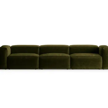 Canapea 4 locuri, Bergamo, Cosmopolitan Design, 364x108x70 cm, catifea chenille raiata, verde imagine