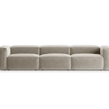 Canapea 4 locuri, Bergamo, Cosmopolitan Design, 364x108x70 cm, tesatura structurata, bej imagine