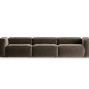 Canapea 4 locuri, Bergamo, Cosmopolitan Design, 364x108x70 cm, tesatura structurata, cappuccino imagine