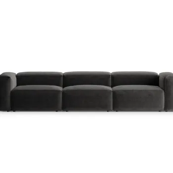 Canapea 4 locuri, Bergamo, Cosmopolitan Design, 364x108x70 cm, tesatura structurata, grafit imagine