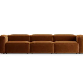 Canapea 4 locuri, Bergamo, Cosmopolitan Design, 364x108x70 cm, tesatura structurata, gri maro imagine