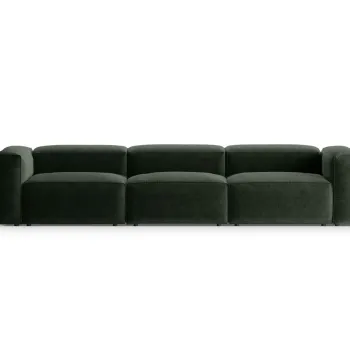 Canapea 4 locuri, Bergamo, Cosmopolitan Design, 364x108x70 cm, tesatura structurata, verde muschi imagine