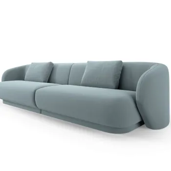 Canapea 4 locuri, Camden, Cosmopolitan Design, 304x102x72 cm, catifea, albastru deschis imagine