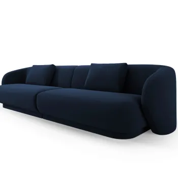Canapea 4 locuri, Camden, Cosmopolitan Design, 304x102x72 cm, catifea, albastru royal imagine