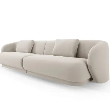 Canapea 4 locuri, Camden, Cosmopolitan Design, 304x102x72 cm, catifea, bej deschis imagine