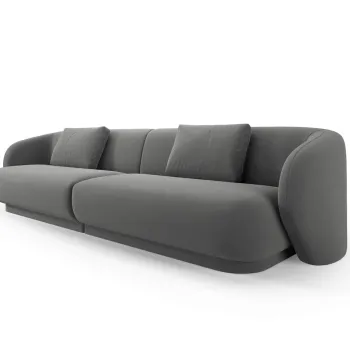 Canapea 4 locuri, Camden, Cosmopolitan Design, 304x102x72 cm, catifea, gri ciment imagine