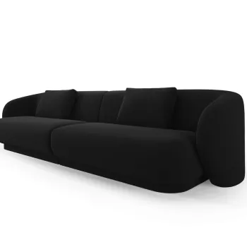 Canapea 4 locuri, Camden, Cosmopolitan Design, 304x102x72 cm, catifea, negru imagine