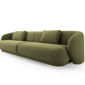 Canapea 4 locuri, Camden, Cosmopolitan Design, 304x102x72 cm, catifea, verde deschis imagine