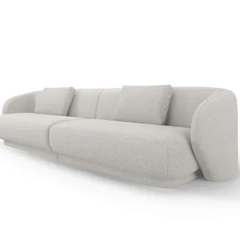 Canapea 4 locuri, Camden, Cosmopolitan Design, 304x102x72 cm, tesatura chenille, argintiu imagine