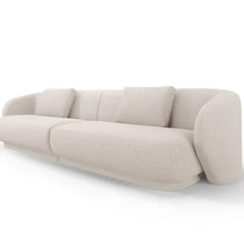 Canapea 4 locuri, Camden, Cosmopolitan Design, 304x102x72 cm, tesatura chenille, bej imagine