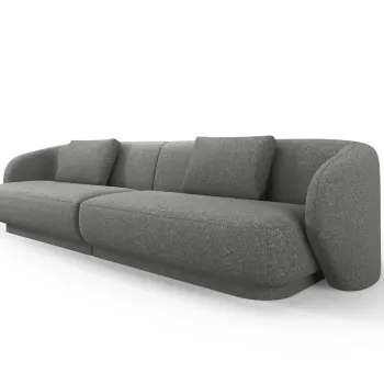 Canapea 4 locuri, Camden, Cosmopolitan Design, 304x102x72 cm, tesatura chenille, gri inchis imagine