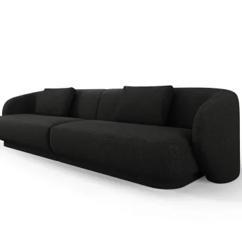 Canapea 4 locuri, Camden, Cosmopolitan Design, 304x102x72 cm, tesatura chenille, negru imagine
