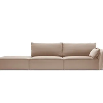 Canapea 4 locuri cotiera dreapta, Kaelle, Micadoni Home, BL, 264x110x85 cm, catifea, bej imagine