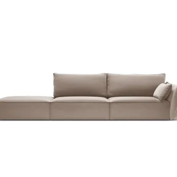 Canapea 4 locuri cotiera dreapta, Kaelle, Micadoni Home, BL, 264x110x85 cm, catifea, cappuccino imagine