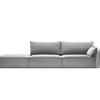 Canapea 4 locuri cotiera dreapta, Kaelle, Micadoni Home, BL, 264x110x85 cm, catifea, gri imagine