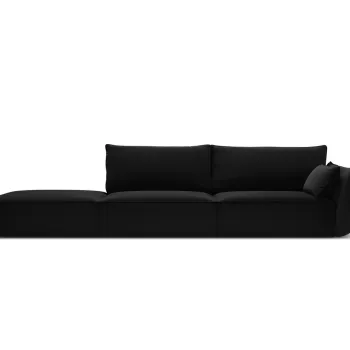 Canapea 4 locuri cotiera dreapta, Kaelle, Micadoni Home, BL, 264x110x85 cm, catifea, negru imagine