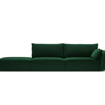 Canapea 4 locuri cotiera dreapta, Kaelle, Micadoni Home, BL, 264x110x85 cm, catifea, verde bottle imagine