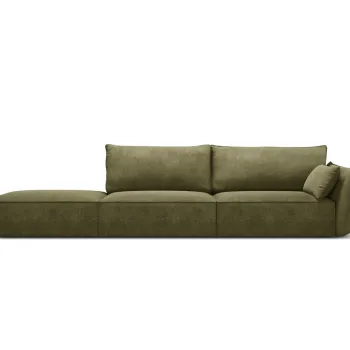 Canapea 4 locuri cotiera dreapta, Kaelle, Micadoni Home, BL, 264x110x85 cm, poliester chenille, verde imagine