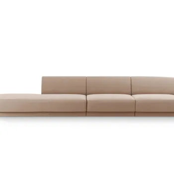 Canapea 4 locuri cotiera dreapta, Miley, Micadoni Home, BL, 325x85x74 cm, catifea, cappuccino imagine