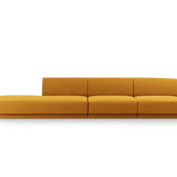Canapea 4 locuri cotiera dreapta, Miley, Micadoni Home, BL, 325x85x74 cm, catifea, galben imagine