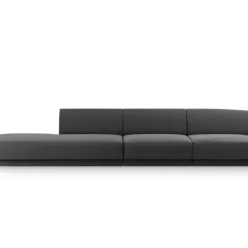 Canapea 4 locuri cotiera dreapta, Miley, Micadoni Home, BL, 325x85x74 cm, catifea, gri imagine